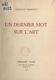 Un dernier mot sur l'art