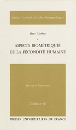 Aspects biométriques de la fécondité humaine