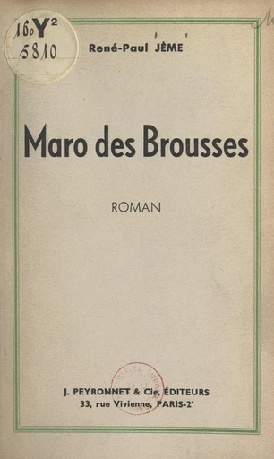 Maro des Brousses - René-Paul Jème - FeniXX réédition numérique