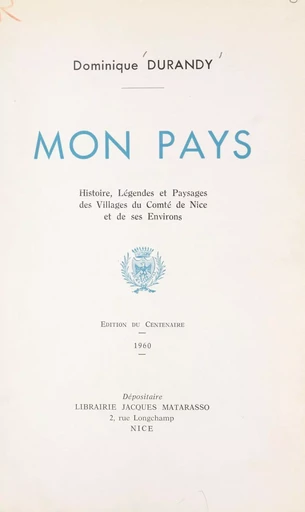 Mon pays - Dominique Durandy - FeniXX réédition numérique