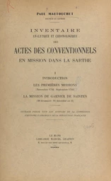 Inventaire analytique et chronologique des actes des conventionnels en mission dans la Sarthe (1)