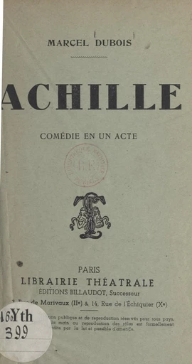 Achille - Marcel Dubois - FeniXX réédition numérique