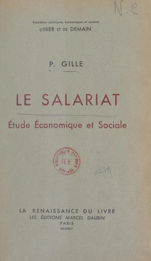 Le salariat - Paul Gille - FeniXX réédition numérique