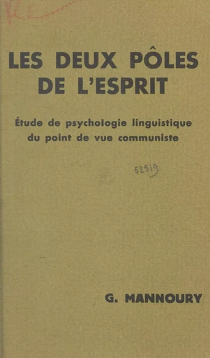 Les deux pôles de l'esprit - G. Mannoury - FeniXX réédition numérique