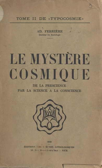 Typocosmie (2) - Adolphe Ferrière - FeniXX réédition numérique