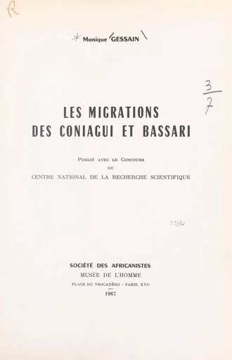 Les migrations des Coniagui et Bassari - Monique Gessain - FeniXX réédition numérique