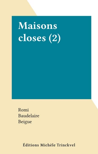 Maisons closes (2) -  Romi - FeniXX réédition numérique