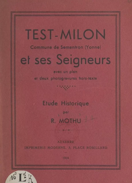 Test-Milon - R. Mothu - FeniXX réédition numérique