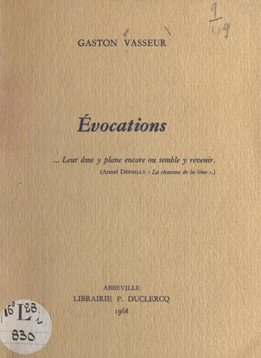 Évocations - Gaston Vasseur - FeniXX réédition numérique