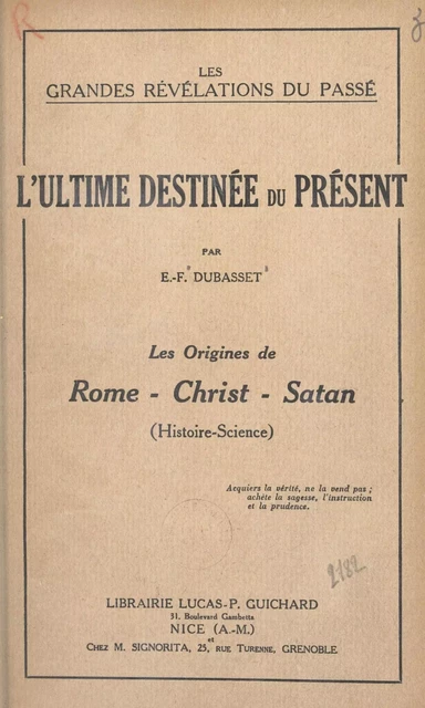 L'ultime destinée du présent - E.-F. Dubasset - FeniXX réédition numérique