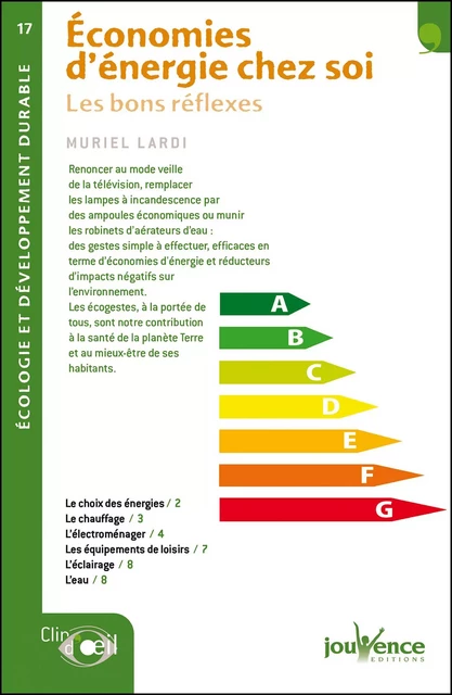 Économies d'énergie chez soi - Muriel Lardi - Éditions Jouvence