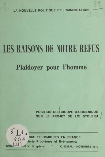 La nouvelle politique de l'immigration, les raisons de notre refus - Roby Bois, Ramon Casamitjana - FeniXX réédition numérique