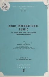 Droit international public, le droit des organisations internationales