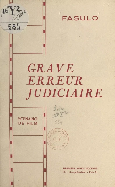 Grave erreur judiciaire - Anna Fasulo - FeniXX réédition numérique