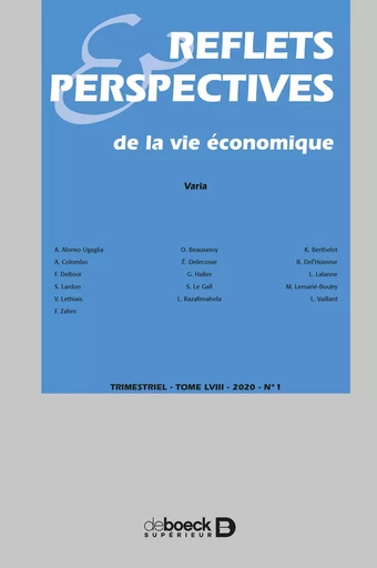 Reflets et perspectives de la vie économique -  Collectif - Revues De Boeck Supérieur