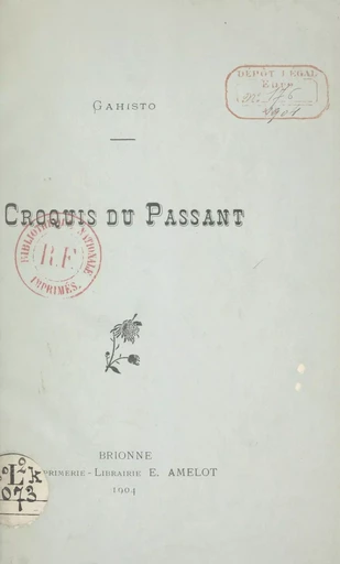 Croquis du passant - Manoel Gahisto - FeniXX réédition numérique