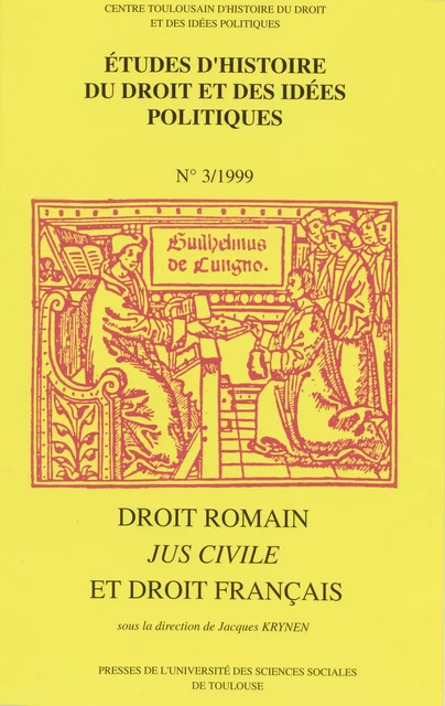 Droit romain, jus civile et droit français -  - Presses de l’Université Toulouse Capitole