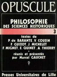 Philosophie des sciences historiques