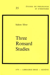 Three Ronsard Studies