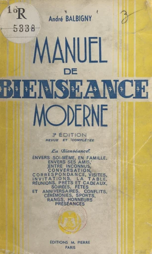 Manuel de bienséance moderne - André Balbigny - FeniXX réédition numérique