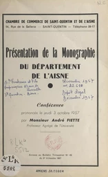 Présentation de la monographie du département de l'Aisne