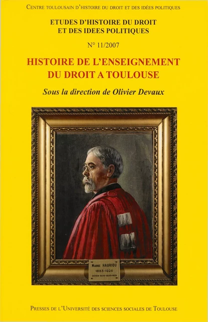 Histoire de l’enseignement du droit à Toulouse -  - Presses de l’Université Toulouse Capitole