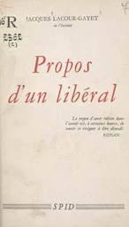 Propos d'un libéral