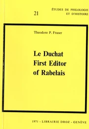 Le Duchat First Editor of Rabelais