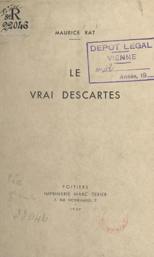 Le vrai Descartes - Maurice Rat - FeniXX réédition numérique