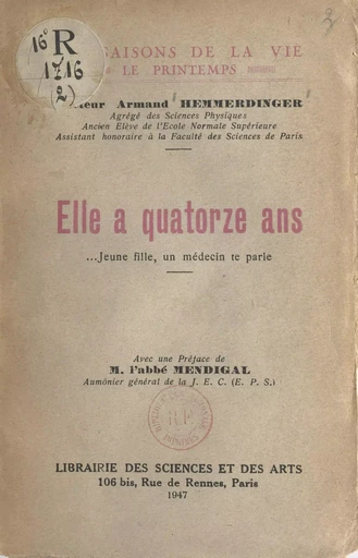 Elle a quatorze ans - Armand Hemmerdinger - FeniXX réédition numérique