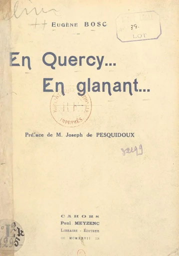 En Quercy... en glanant... - Eugène Bosc - FeniXX réédition numérique