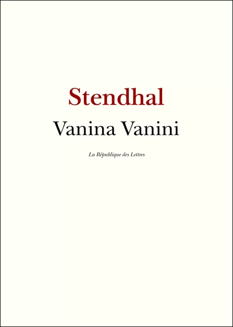 Vanina Vanini -  Stendhal - République des Lettres