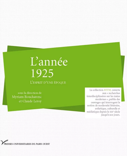 L’année 1925 -  - Presses universitaires de Paris Nanterre