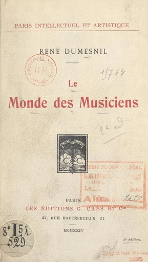 Le monde des musiciens - René Dumesnil - FeniXX réédition numérique