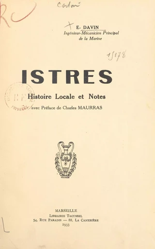 Istres - Emmanuel Davin - FeniXX réédition numérique