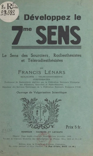 Développez le 7me sens - Francis Lénars - FeniXX réédition numérique