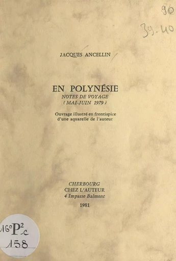 En Polynésie - Jacques Ancellin - FeniXX réédition numérique