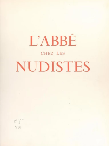 L'abbé chez les nudistes - Kienné de Mongeot - FeniXX réédition numérique