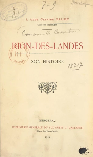 Rion-des-Landes - Césaire Daugé - FeniXX réédition numérique