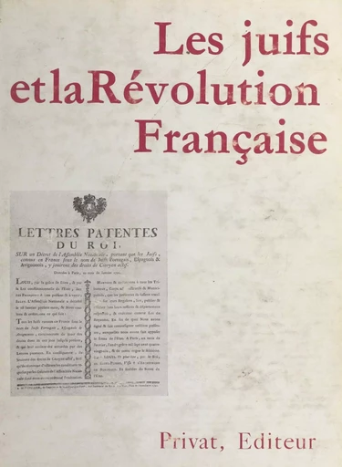 Les Juifs et la Révolution française - Bernhard Blumenkranz, Albert Soboul - FeniXX réédition numérique