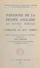 Paradoxe de la pensée anglaise au XVIIIe siècle