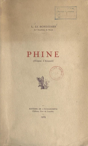 Phine - Louis Le Bondidier - FeniXX réédition numérique