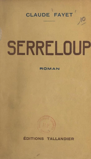 Serreloup - Claude Fayet - FeniXX réédition numérique