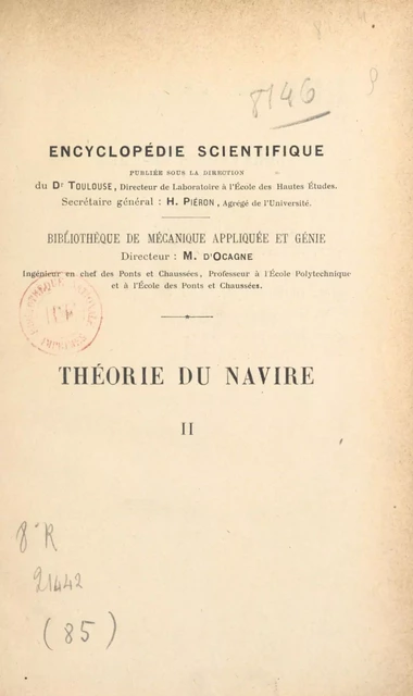 Théorie du navire (2). Du navire en mouvement - Marc Bourdelle - FeniXX réédition numérique