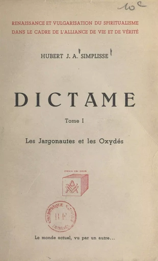 Dictame (1) - Hubert J. A. Simplisse - FeniXX réédition numérique