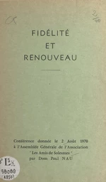 Fidélité et renouveau