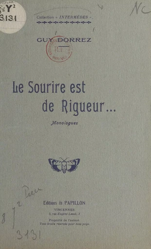 Le sourire est de rigueur... - Guy Dorrez - FeniXX réédition numérique