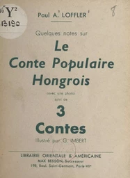 Quelques notes sur le conte populaire hongrois