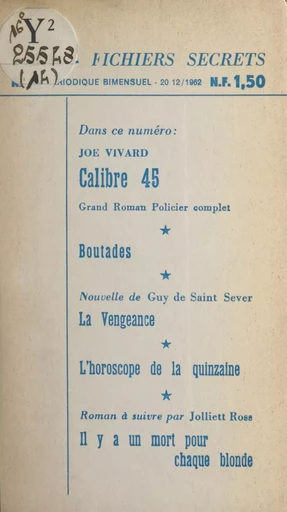 Calibre 45 - Guy de Saint Sever, Jolliett Ross, Joe Vivard - FeniXX réédition numérique