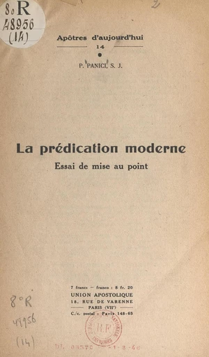 La prédication moderne - Paul Panici - FeniXX réédition numérique